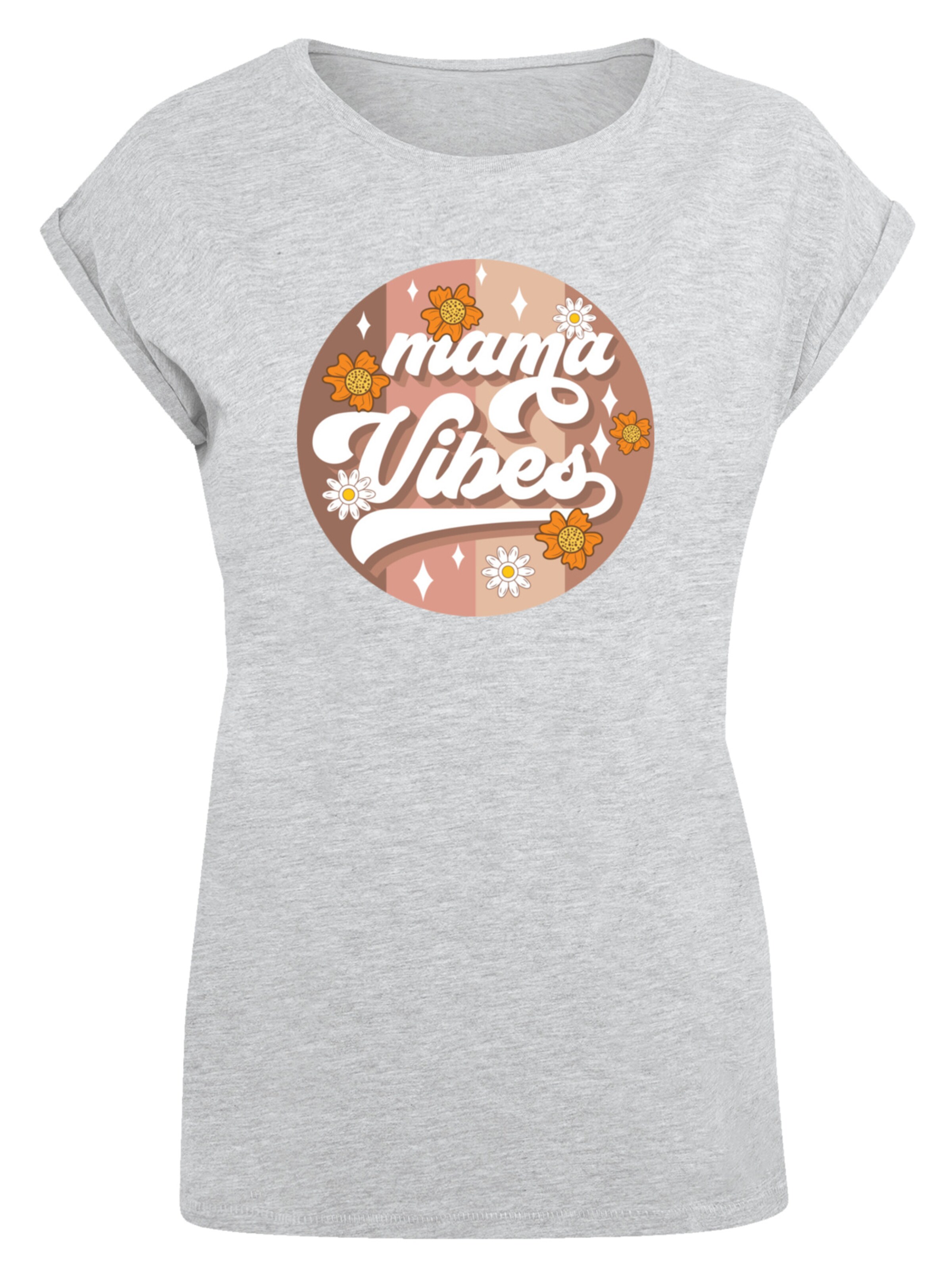 T-shirt 'Mothers Day Mama Vibes Vintage Inspired Motherhood' F4NT4STIC en gris : devant