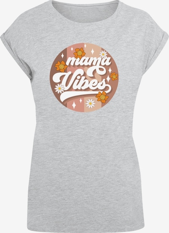 T-shirt 'Mothers Day Mama Vibes Vintage Inspired Motherhood' F4NT4STIC en gris : devant