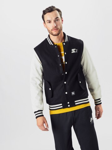 Starter Black Label Regular Fit Overgangsjakke i sort: forside