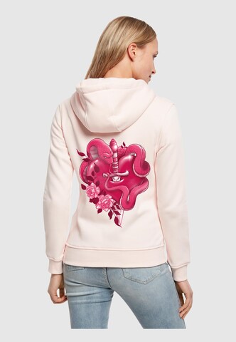 Felpa 'Snakes Heart' di Mister Tee in rosa: frontale