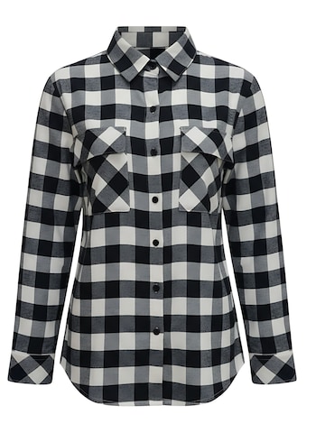 Radwa Blouse 'Radwa Women’s Plaid Flannel' in Grijs: voorkant