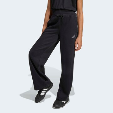 ADIDAS SPORTSWEAR Wide leg Workout Pants in Black: front