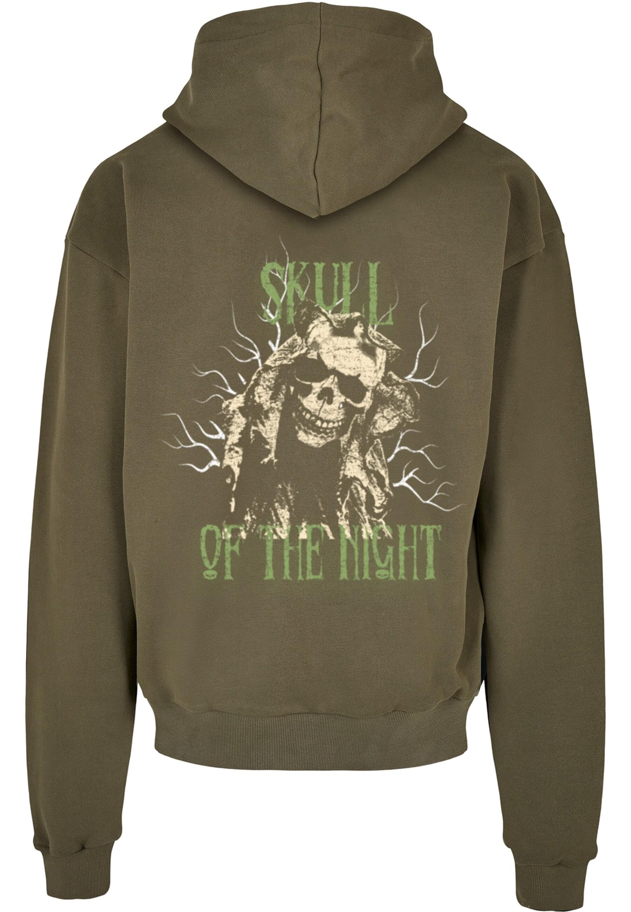 Merchcode Sweatshirt 'Skull Of The Night V2' in Grün