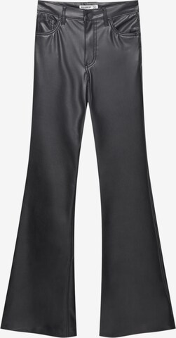 évasé Pantalon Pull&Bear en noir : devant