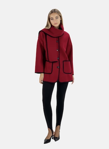 Elara Set: Mantel und Schal in Rot