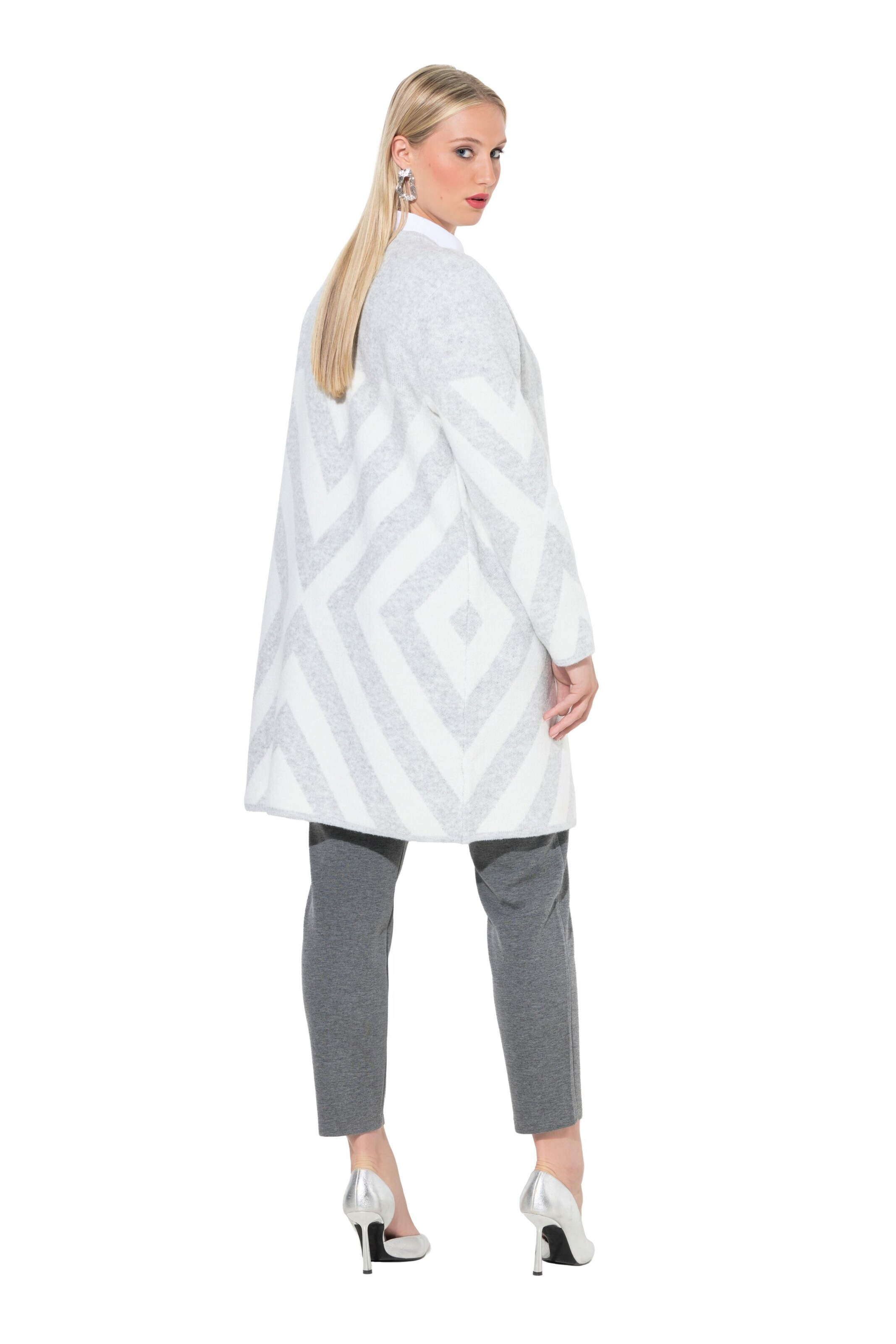 Ulla Popken Strickjacke in Silber