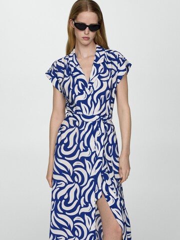 MANGO Košeľové šaty 'Travel' - Modrá