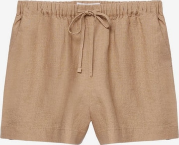 MANGO Regular Broek in Beige: voorkant