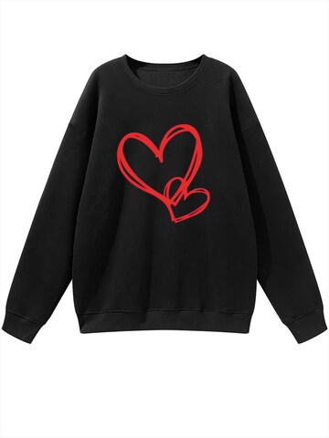 GORHEY Sweatshirt 'Women's Casual Printed Sweatshirts, Long Sleeve Loose Pullover Top' in Zwart