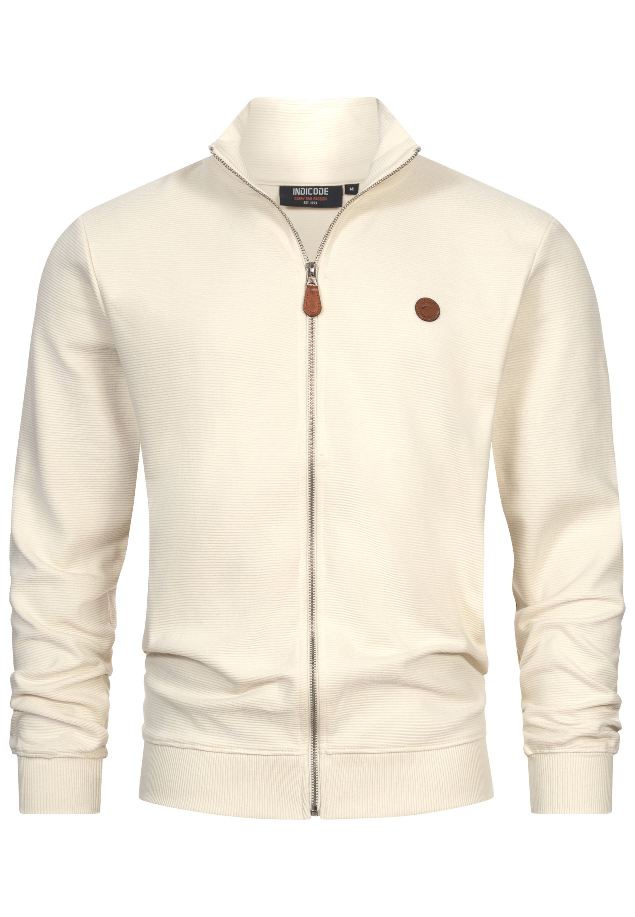 INDICODE JEANS Zip-Up Hoodie 'Guadalupe' in White: front