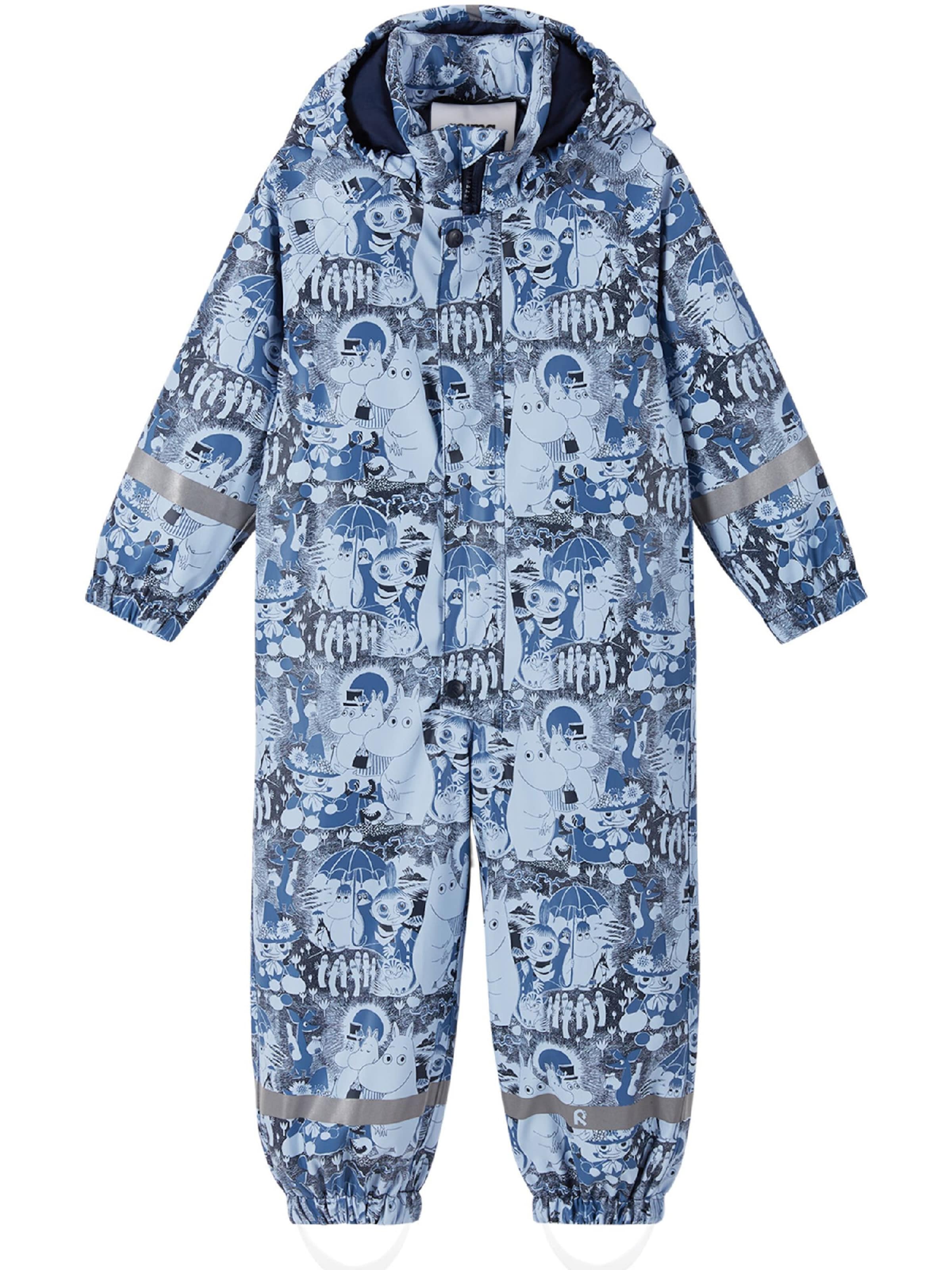 Reima Regenoverall ' Moomin Rapakko ' in Blau: Vorderseite