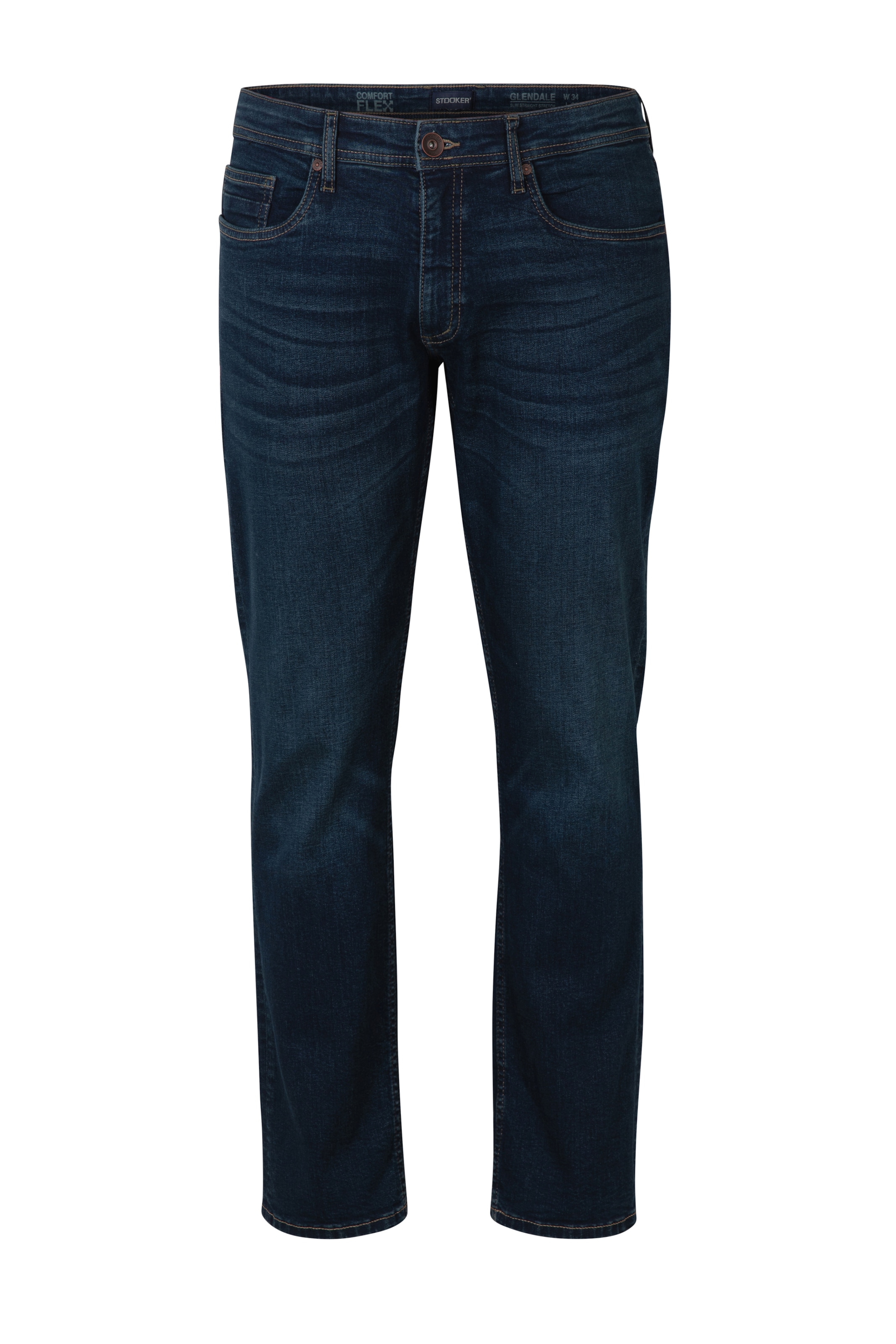 Stooker Men Slimfit Jeans in Blau: Vorderseite