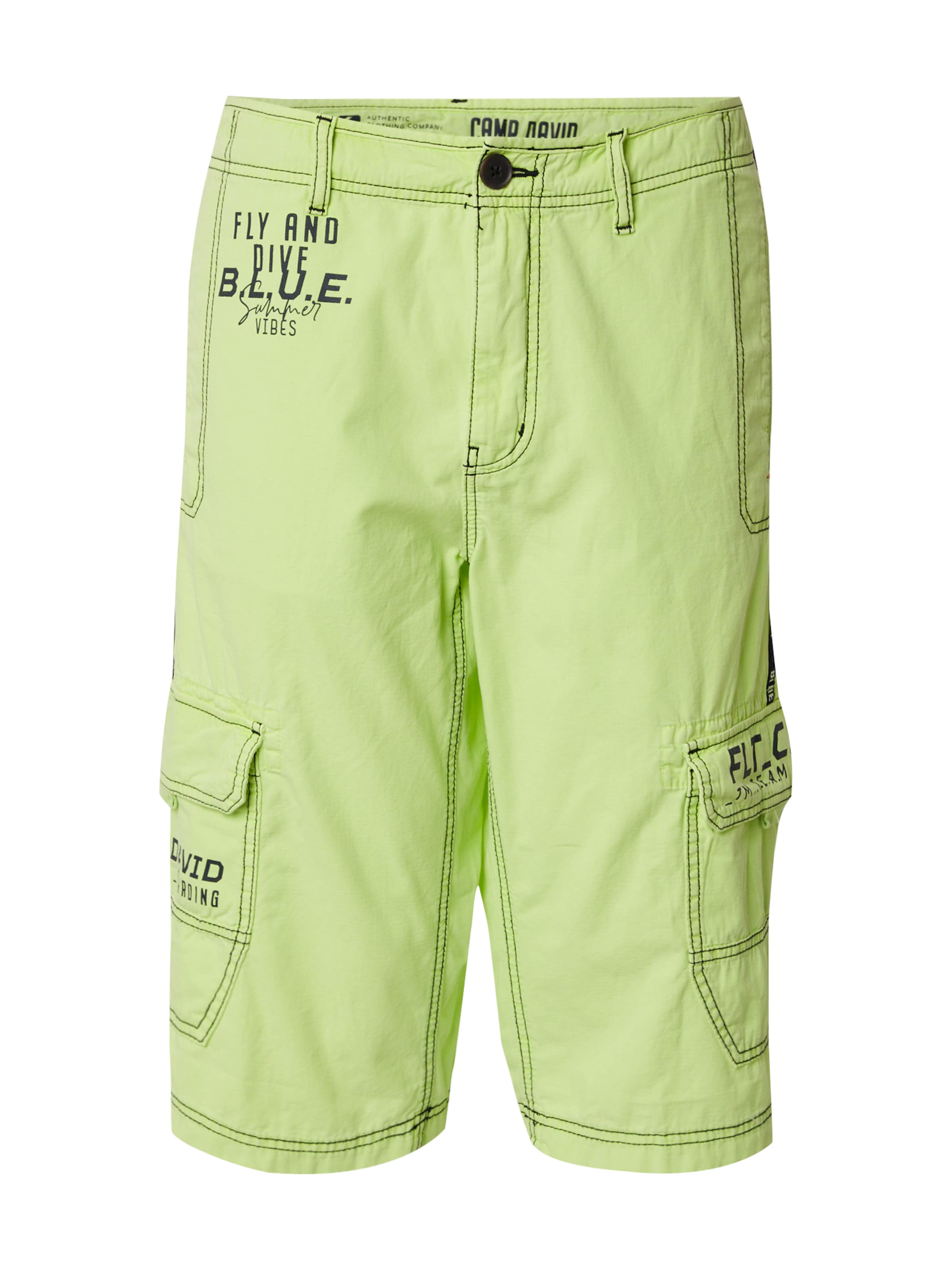 CAMP DAVID Regular Cargo Pants in Yellow: front