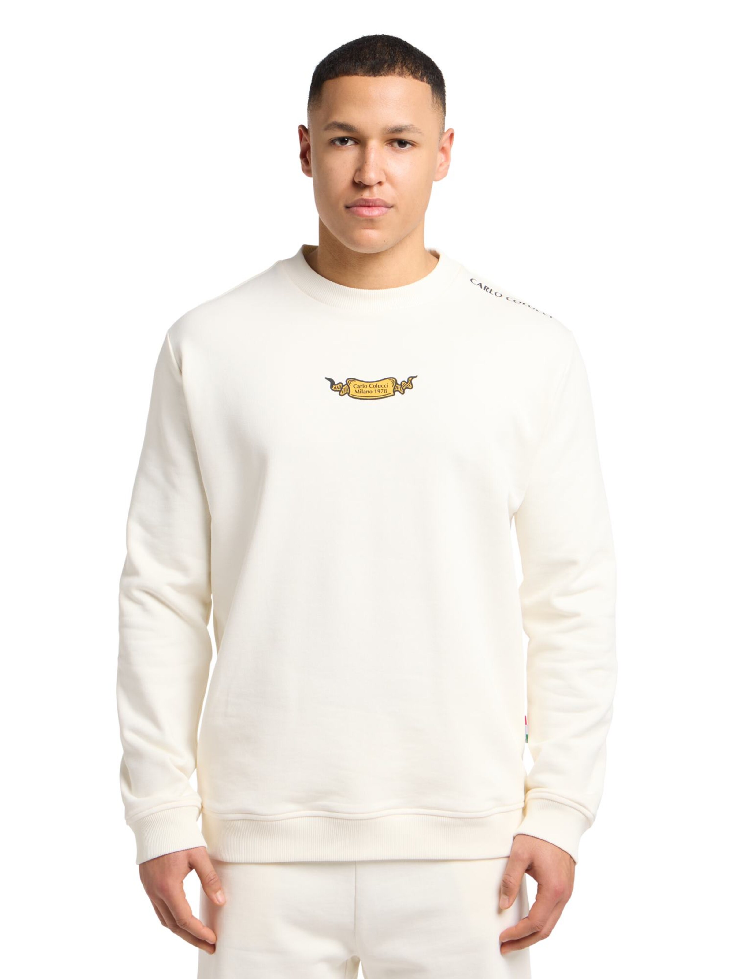 Sweat-shirt 'Eichner' Carlo Colucci en blanc : devant