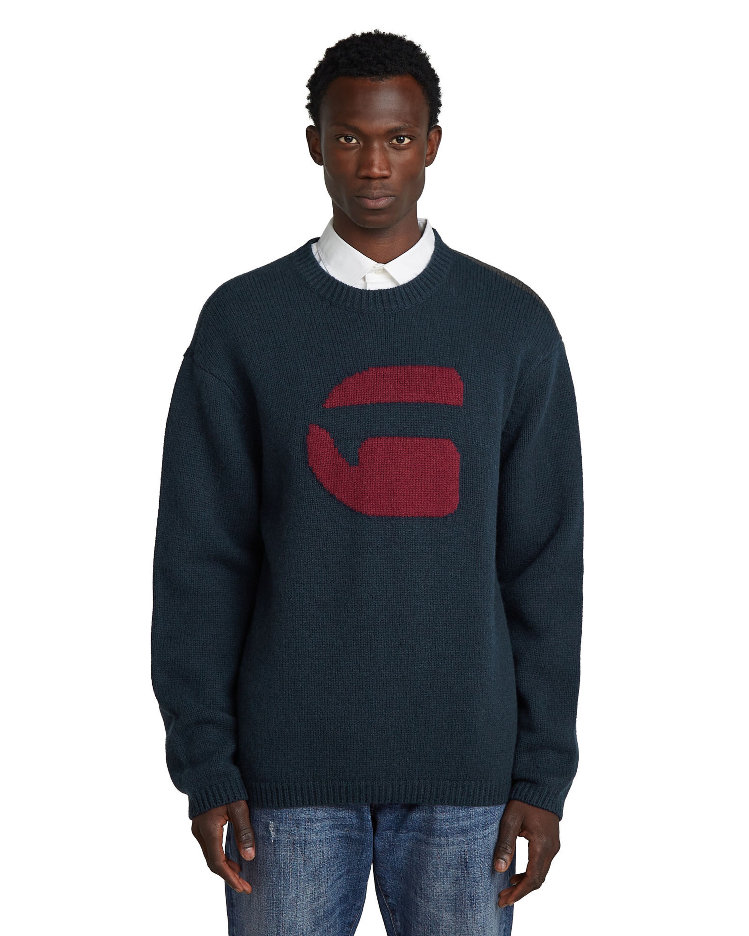 Pull-over 'G-Logo Relaxed' G-STAR en bleu : devant