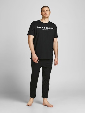 Jack & Jones Plus Short Pajamas in Black: front