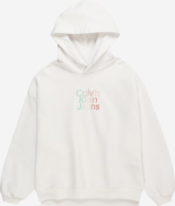 Sweat-shirt Calvin Klein Jeans en blanc : devant