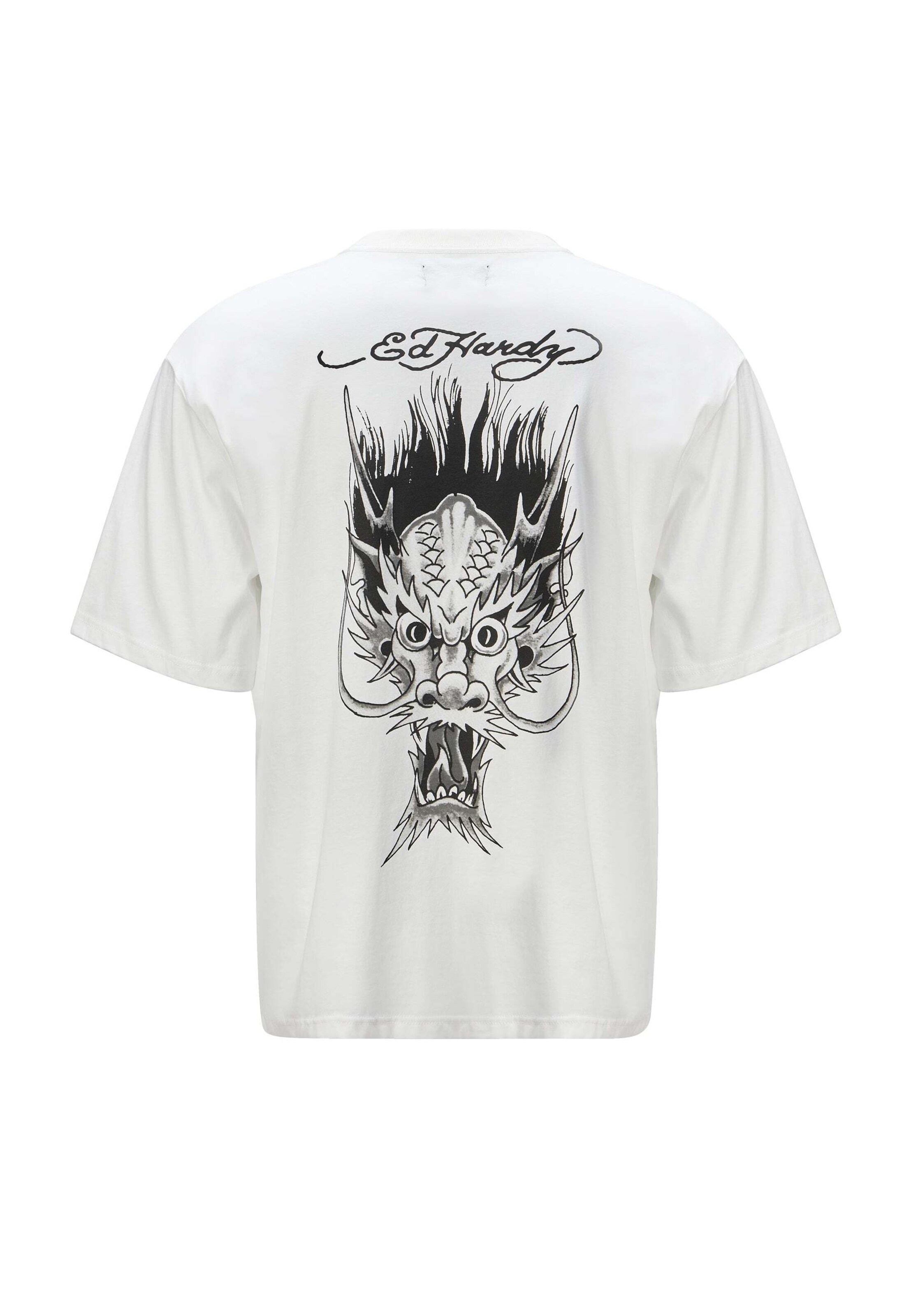 Ed Hardy T-Shirt 'Drags' in Weiß