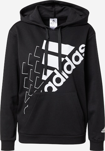 ADIDAS SPORTSWEAR Спортен суитшърт с качулка в черно: отпред