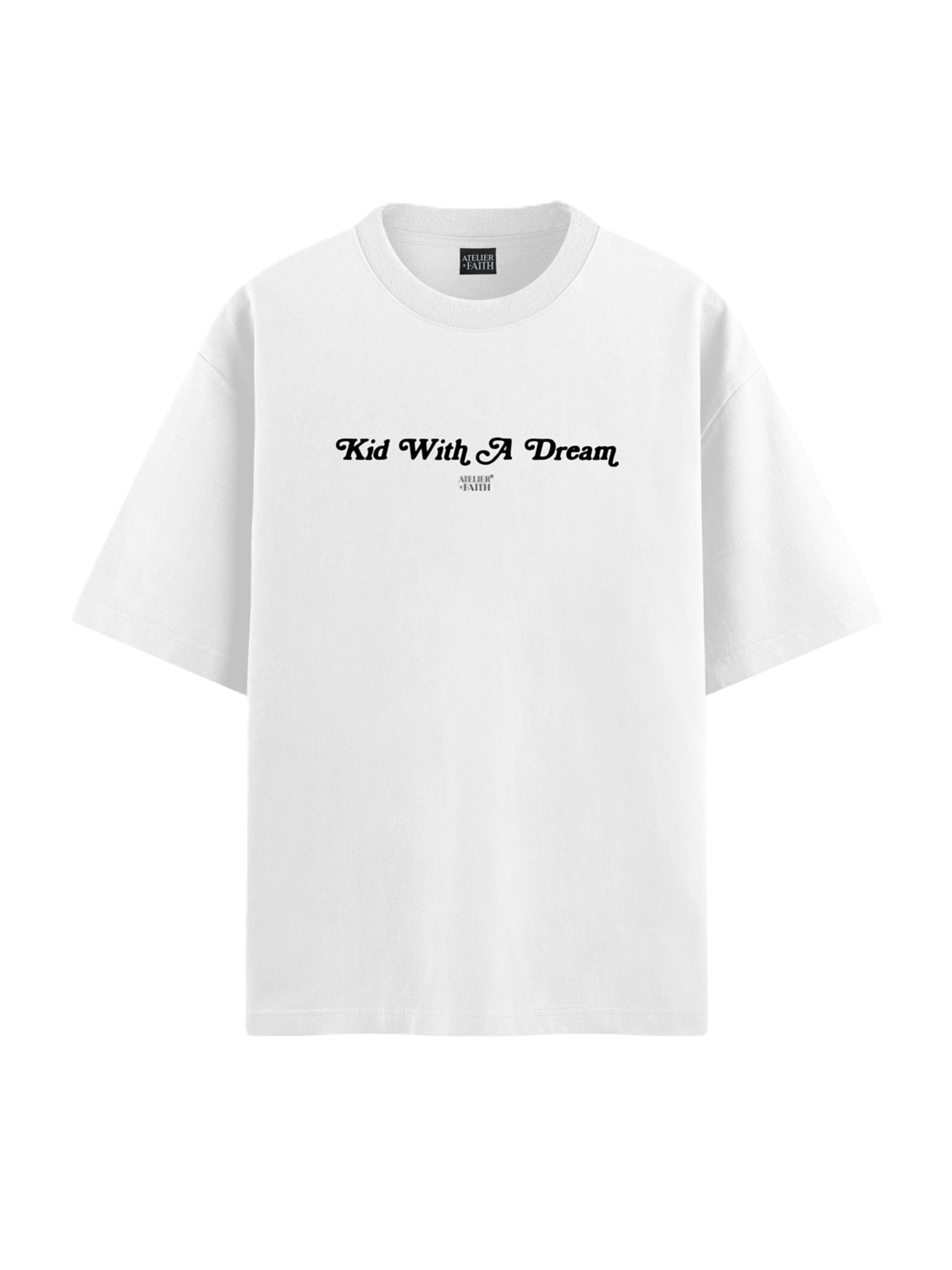 ATELIER OF FAITH Shirt 'KID WITH A DREAM' in Wit: voorkant