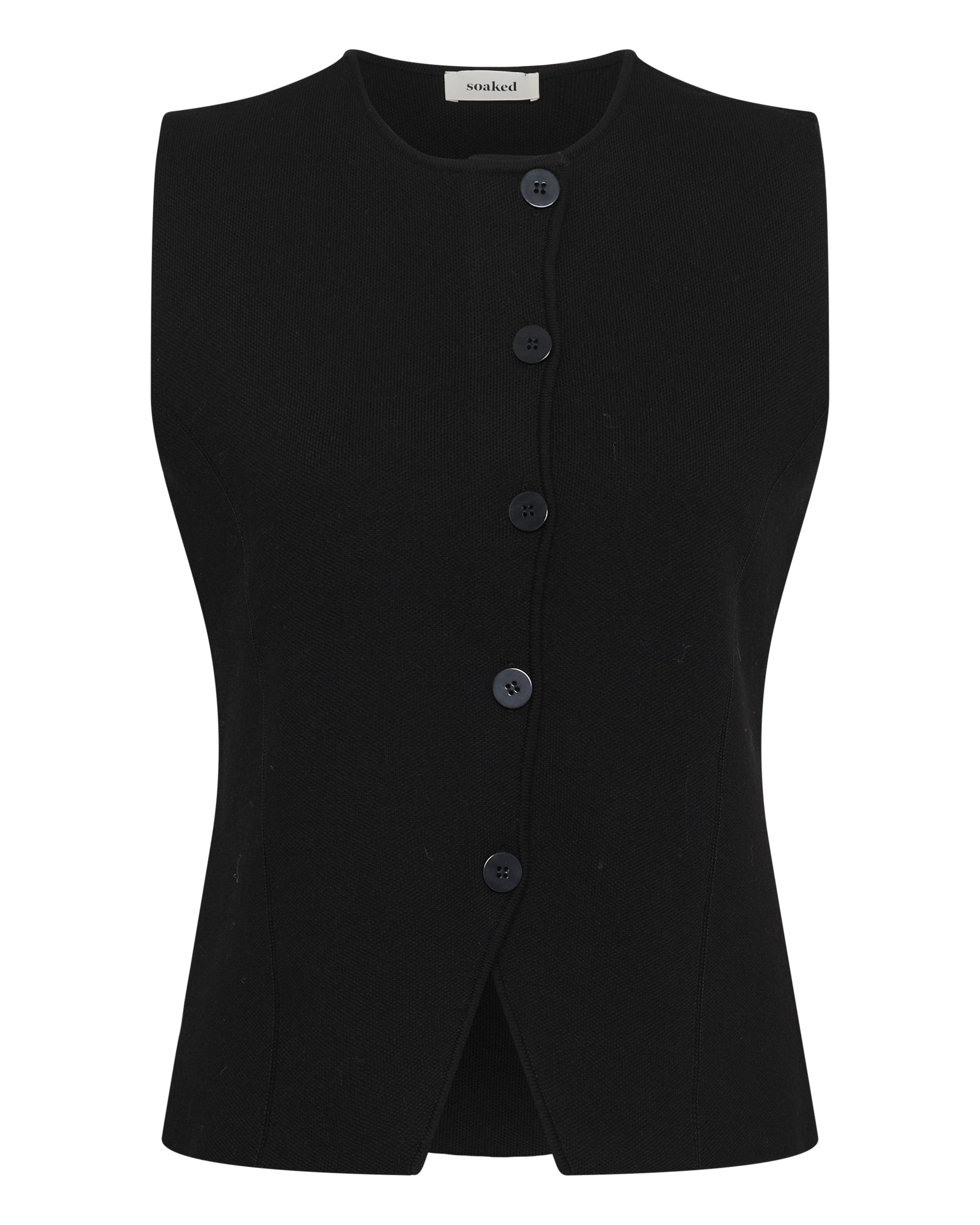 SOAKED IN LUXURY Bodywarmer 'Havena' in Zwart: voorkant