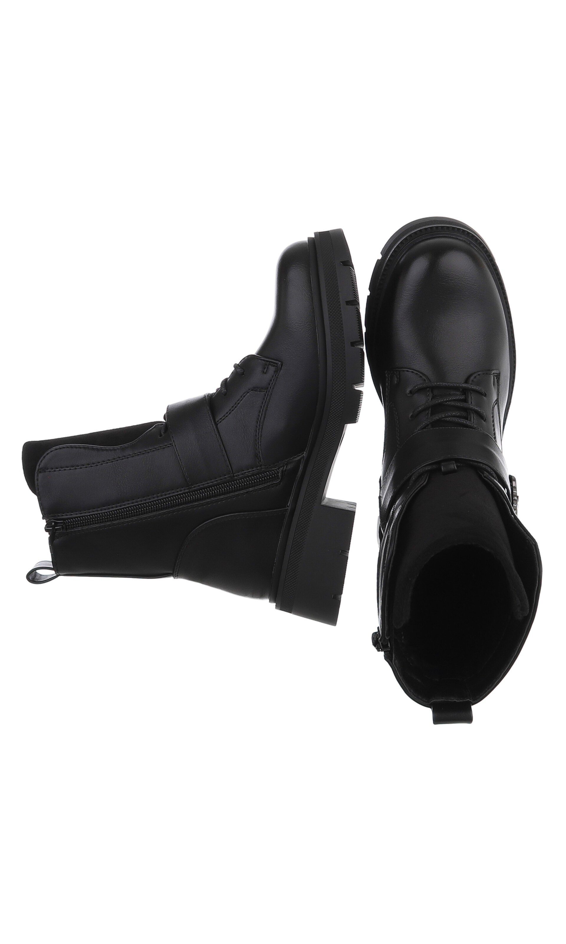 Ital-Design Schnürstiefelette in Schwarz