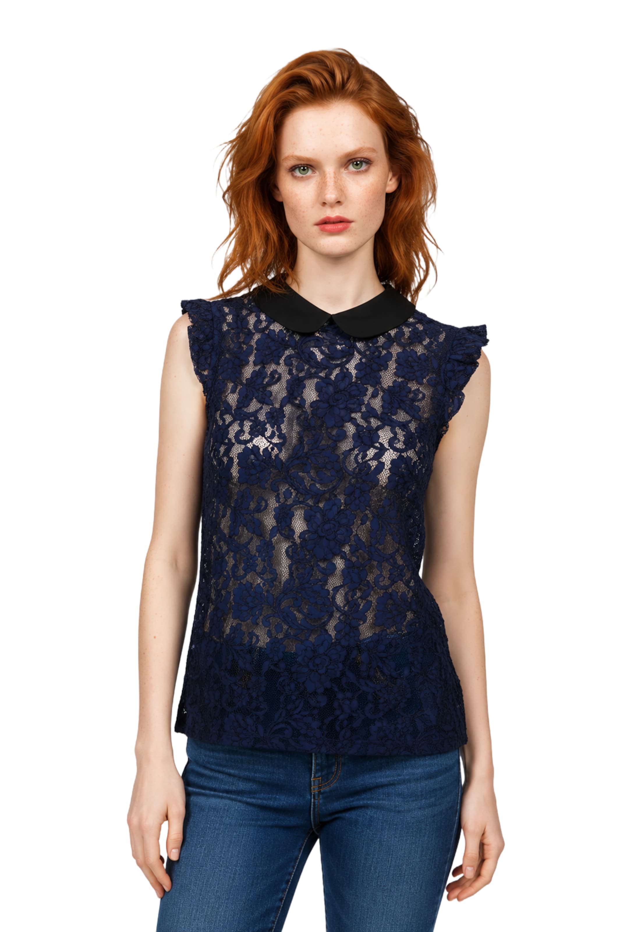 Alexa Dash Bluse in Blau: Vorderseite
