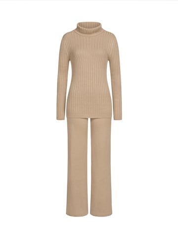 Pantalons de tailleur Anushka en beige : devant