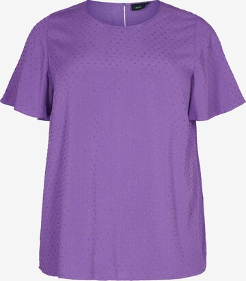 Zizzi - Blusa 'Xuilt' en lila: frente