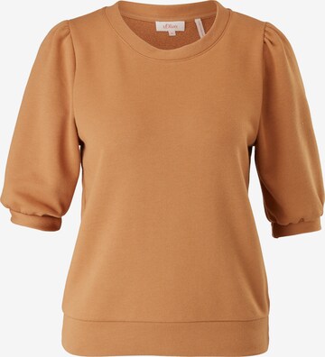 s.Oliver Sweatshirt in Bruin: voorkant