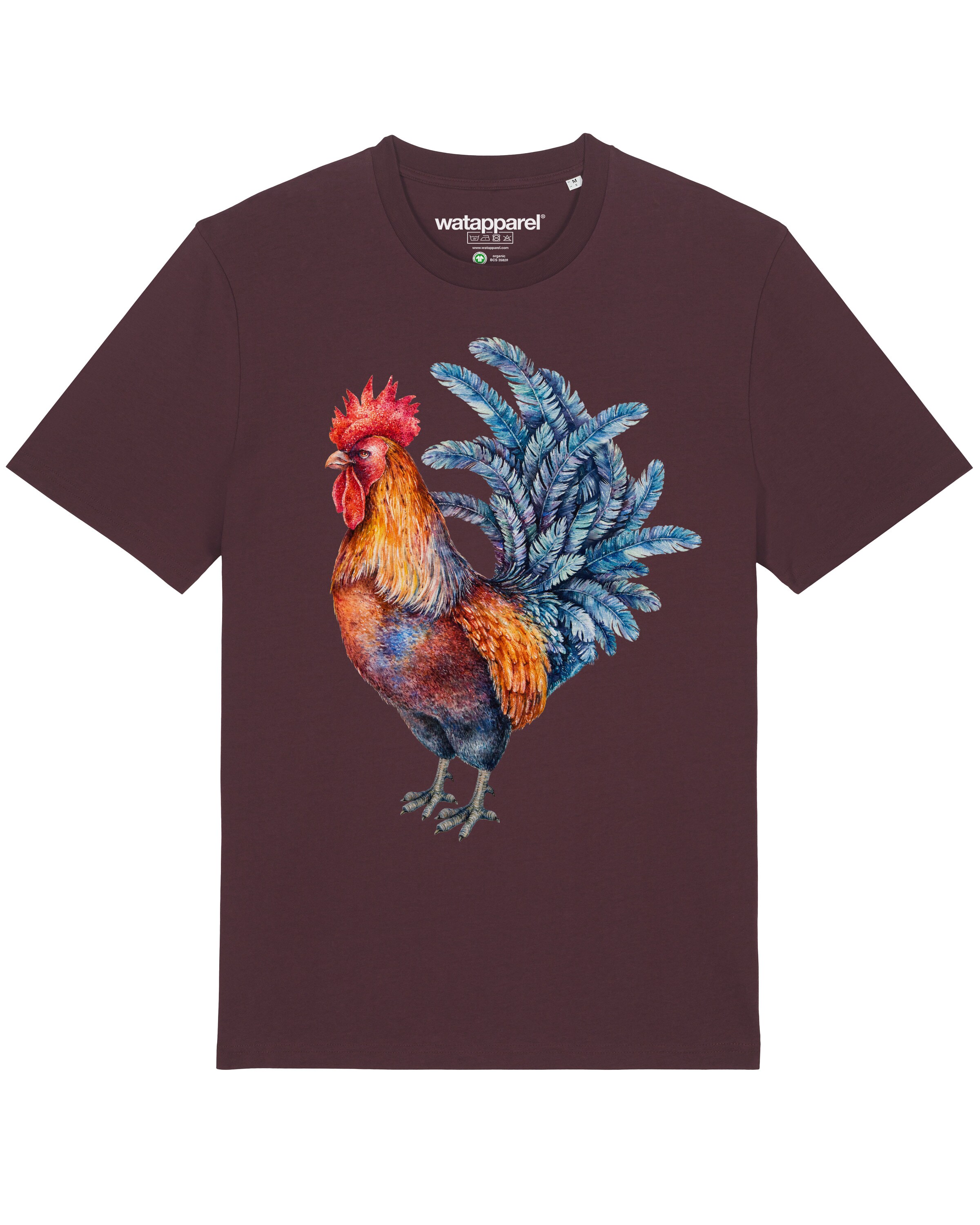 Maglietta 'Grimmiger Gockel' di Watapparel in rosso: frontale