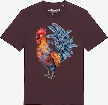 Maglietta 'Grimmiger Gockel' di Watapparel in rosso: frontale