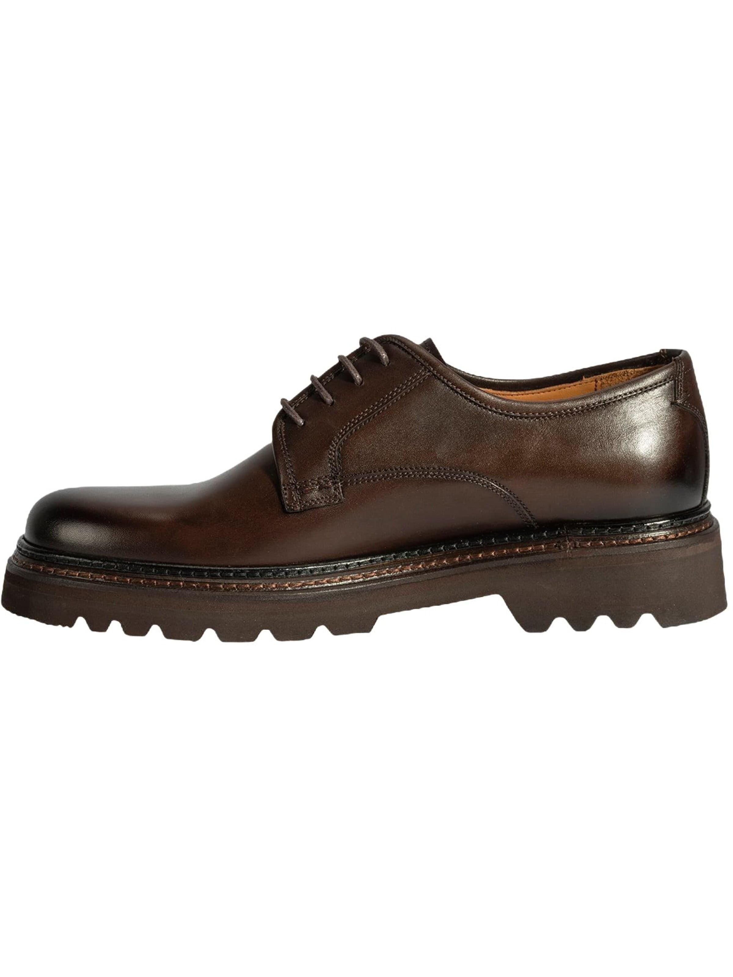 Desa - Zapatos con cordón 'Lässige Spitze' en marrón: frente