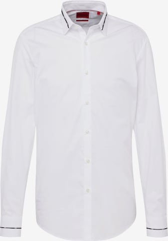 Coupe slim Chemise 'Kenan' HUGO Red en blanc : devant