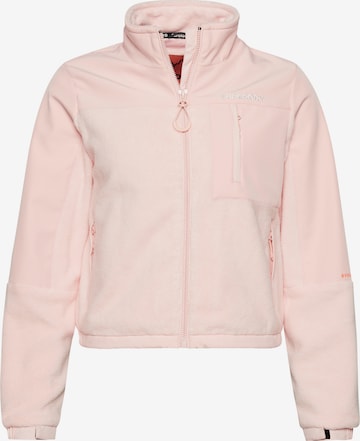 Superdry Fleece jacket 'Hybrid Trekker' in Pink: front