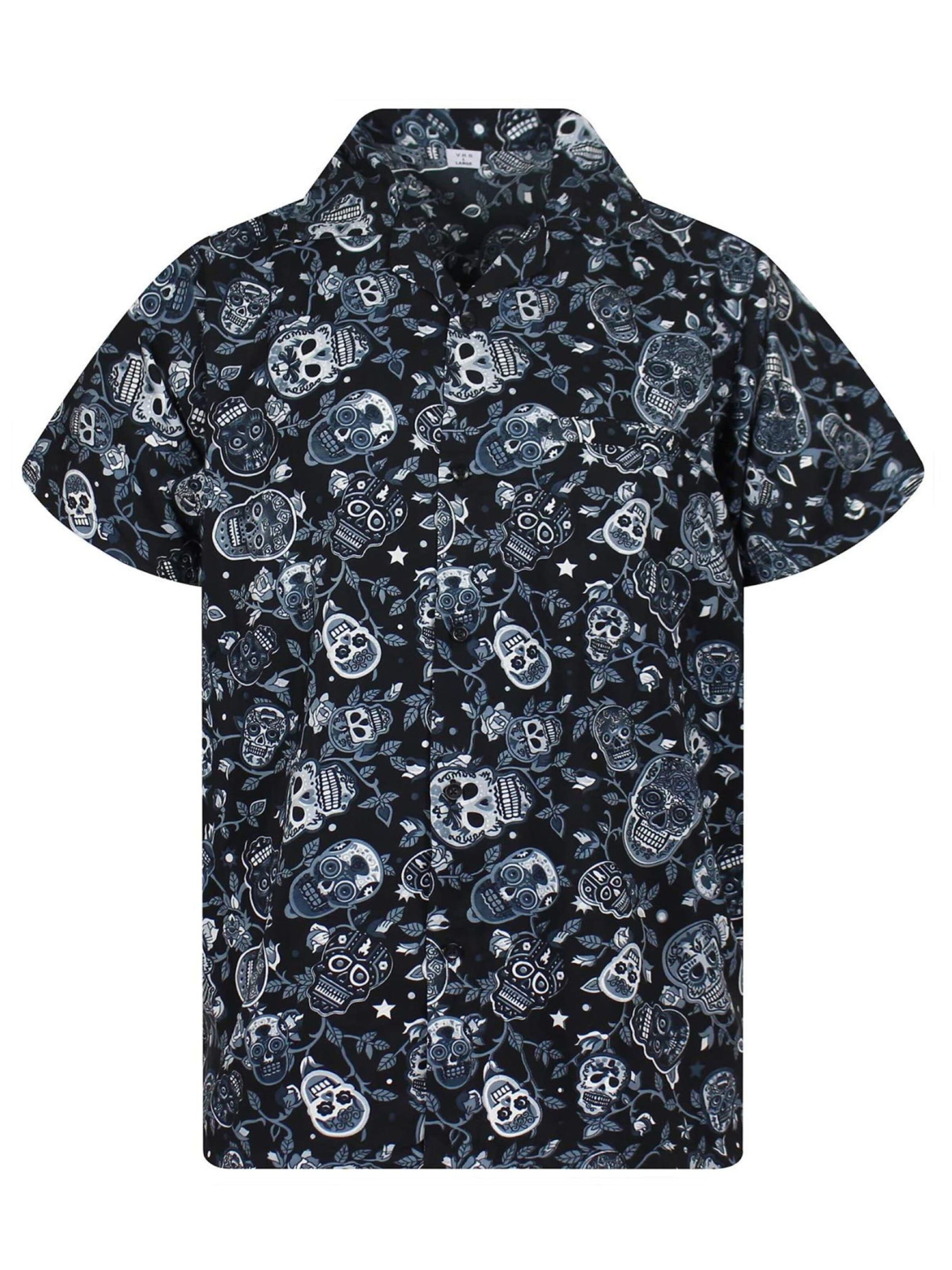 Maglietta 'Skull' di King Kameha in nero: frontale