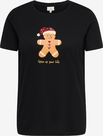 ONLY Curve Shirt 'ONCXMAS YRSA CHRISTMAS' in Black: front