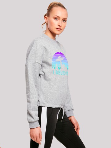 Sweat-shirt 'I believe UFO Alien Raumschiff Retro' F4NT4STIC en gris