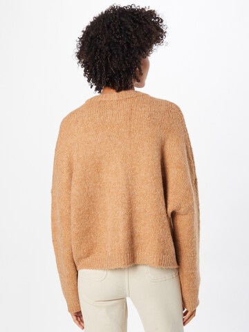 ABOUT YOU Knit cardigan 'Leoni' in Brown