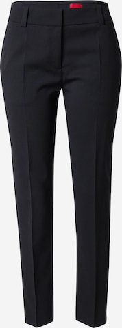 HUGO Обычный Плиссированные брюки 'Hetana' в Черный: спереди