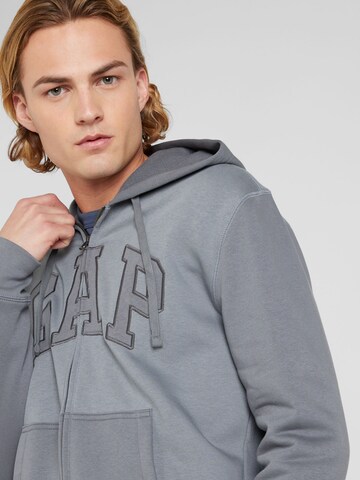 GAP Zip-Up Hoodie 'HERITAGE' in Grey