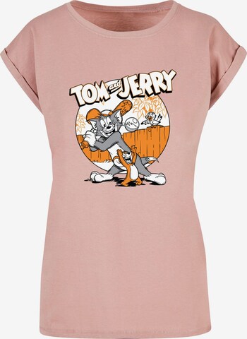 T-shirt 'Tom and Jerry - Baseball' ABSOLUTE CULT en rose : devant
