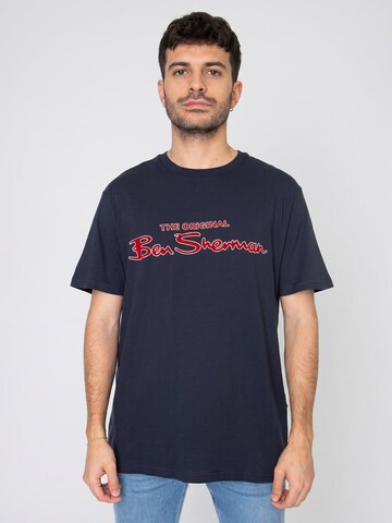 Ben Sherman Shirt 'M' Signature Flock Tee Dark Navy' in Blauw: voorkant