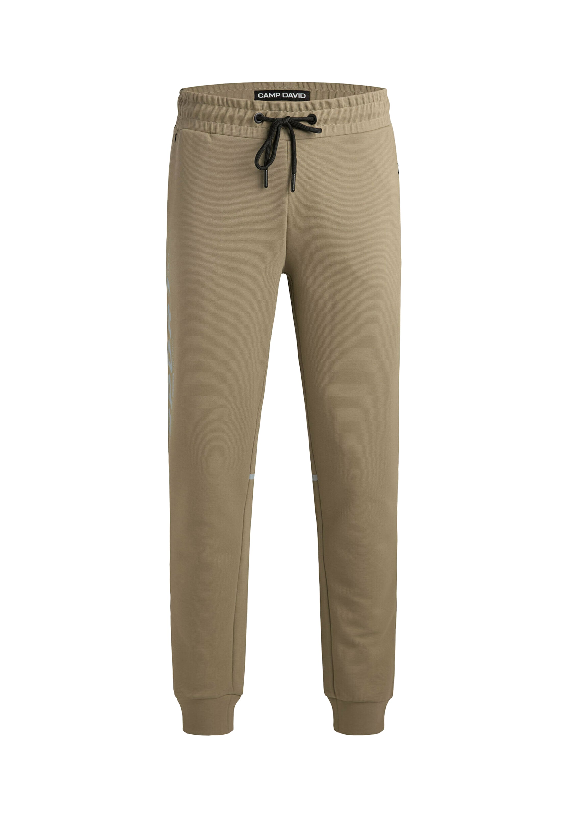CAMP DAVID Tapered Pants in Beige: front