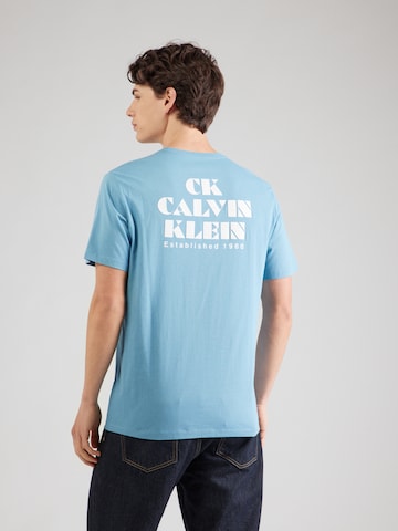 Calvin Klein Jeans Тениска в синьо: отпред