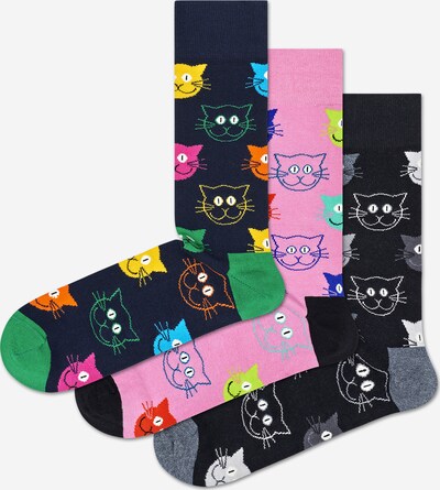 Happy Socks Chaussettes en bleu marine / vert / rose clair / noir, Vue avec produit