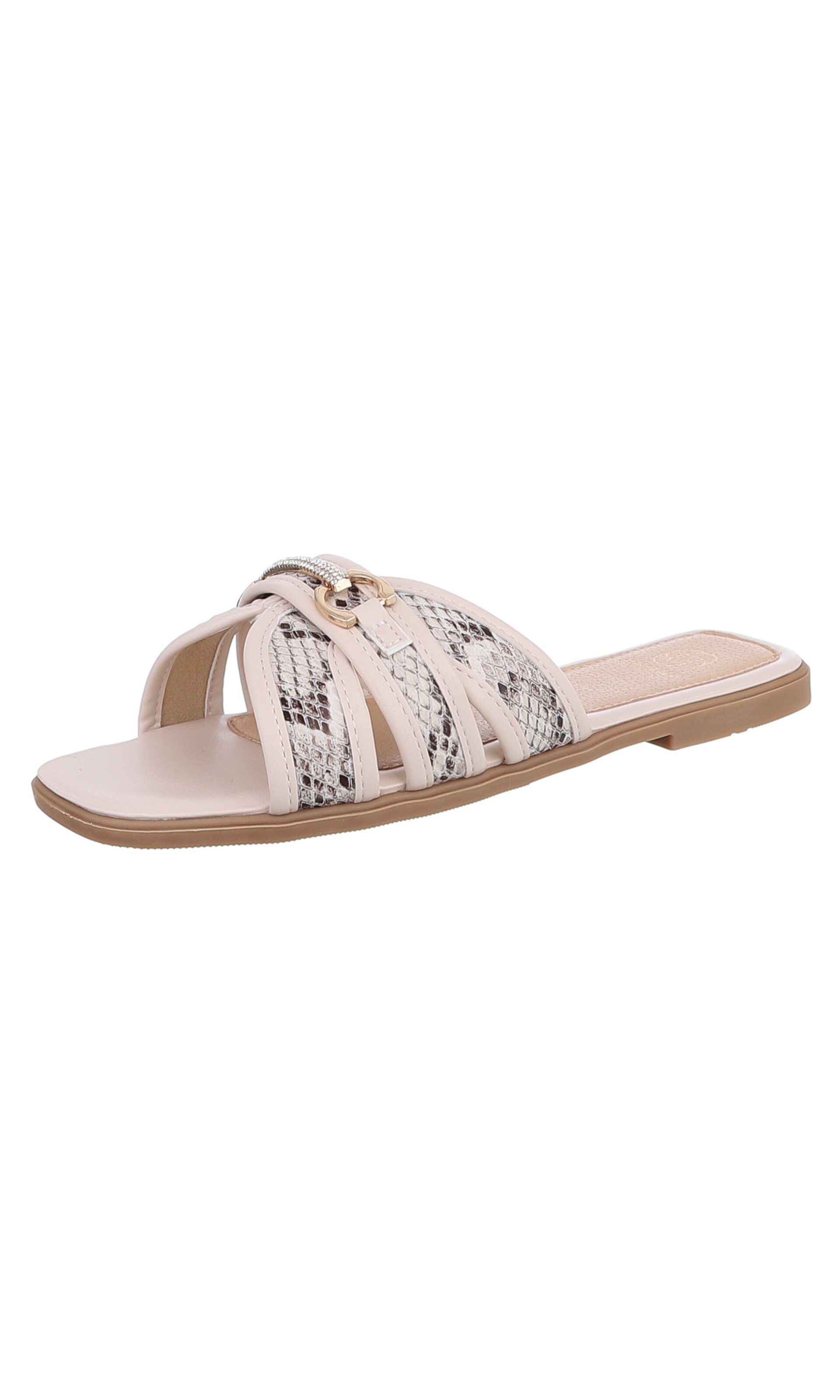 Ital-Design Pantolette in Beige: Vorderseite