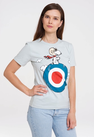 LOGOSHIRT Shirt 'Peanuts - Snoopy' in Blauw: voorkant