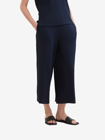 Wide Leg Pantalon TOM TAILOR en bleu : devant