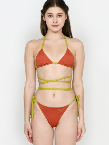 Kadoo Triangle Bikini 'ECONYL® Catch me Joker Set 2-tlg. wendbar' in Orange: front